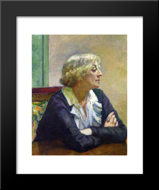 Maria Van Rysselberghe With Crossed Arms 20x24 Black Modern Wood Framed Art Print Poster by Rysselberghe, Theo van