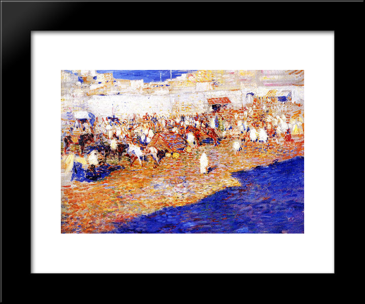 Maroccan Market 20x24 Black Modern Wood Framed Art Print Poster by Rysselberghe, Theo van