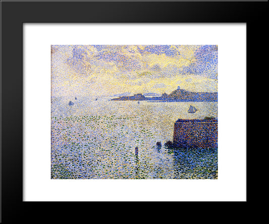 Sailboats And Estuary 20x24 Black Modern Wood Framed Art Print Poster by Rysselberghe, Theo van