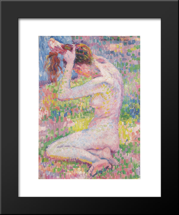 Seated Nude 20x24 Black Modern Wood Framed Art Print Poster by Rysselberghe, Theo van