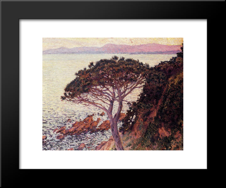 Sunset 20x24 Black Modern Wood Framed Art Print Poster by Rysselberghe, Theo van
