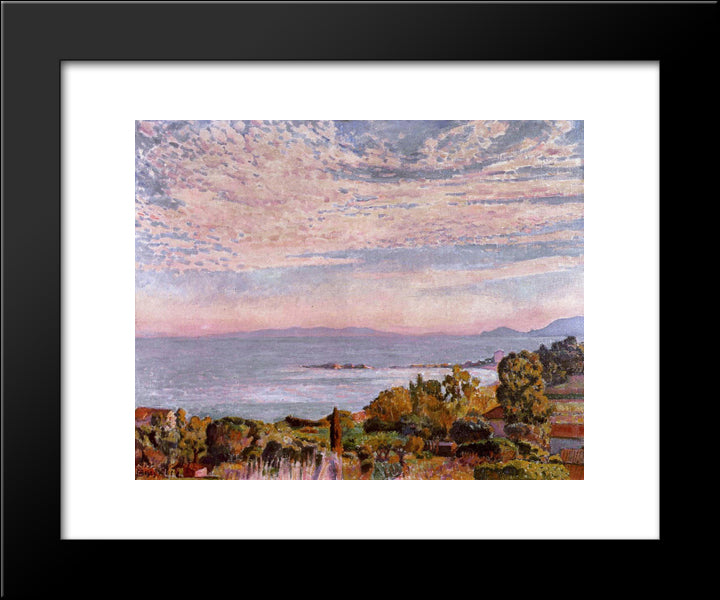 The Bay Of St. Clair 20x24 Black Modern Wood Framed Art Print Poster by Rysselberghe, Theo van