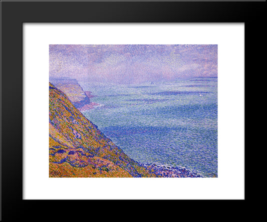 The Cap Gris Nez 20x24 Black Modern Wood Framed Art Print Poster by Rysselberghe, Theo van