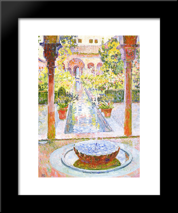 The Gardens Of Generalife In Grenada 20x24 Black Modern Wood Framed Art Print Poster by Rysselberghe, Theo van