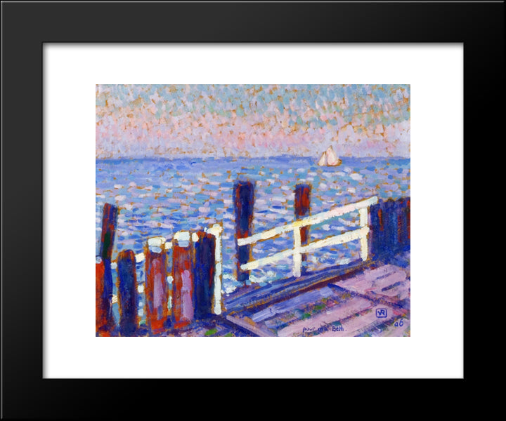 The Jetty 20x24 Black Modern Wood Framed Art Print Poster by Rysselberghe, Theo van