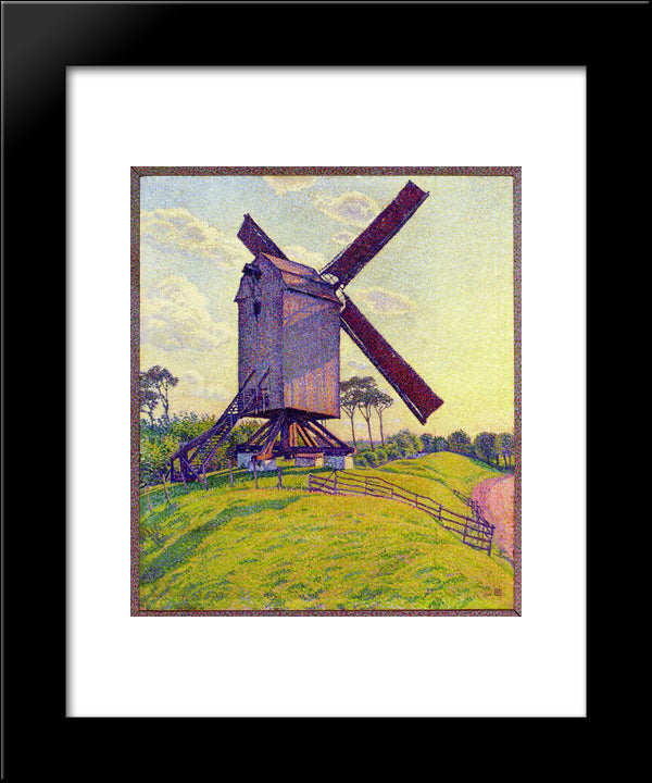 The Mill At Kelf 20x24 Black Modern Wood Framed Art Print Poster by Rysselberghe, Theo van