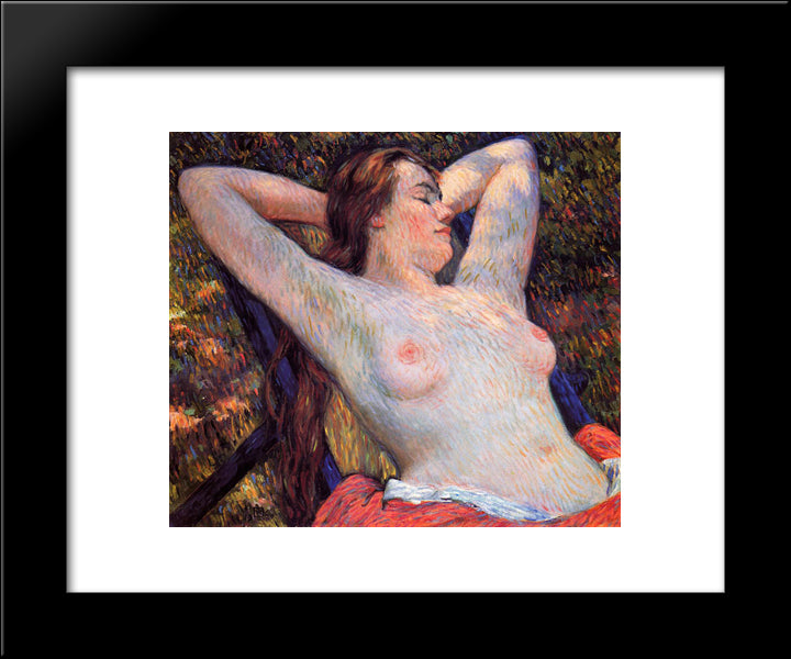 The Model'S Siesta 20x24 Black Modern Wood Framed Art Print Poster by Rysselberghe, Theo van