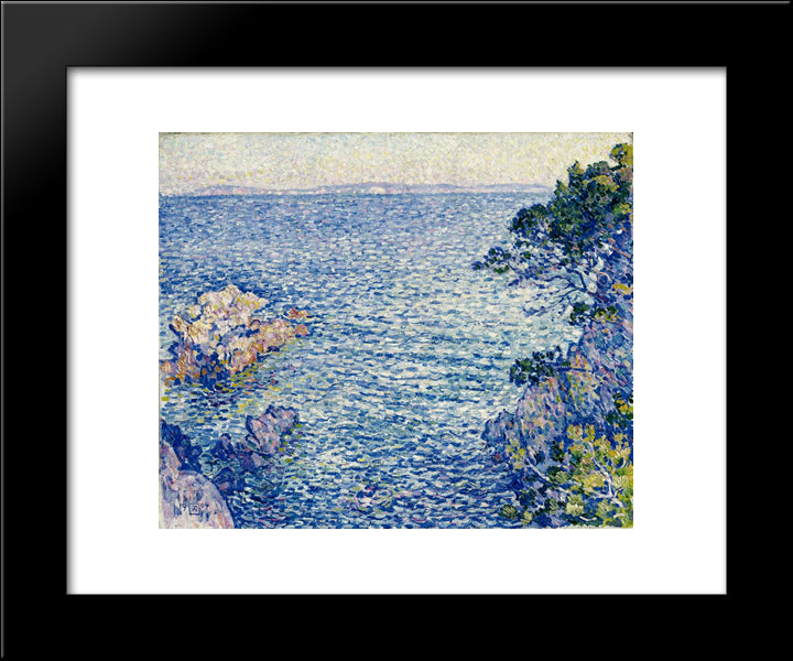 The Point Of Rossignol 20x24 Black Modern Wood Framed Art Print Poster by Rysselberghe, Theo van