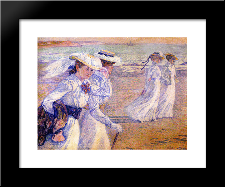 The Promenade 20x24 Black Modern Wood Framed Art Print Poster by Rysselberghe, Theo van