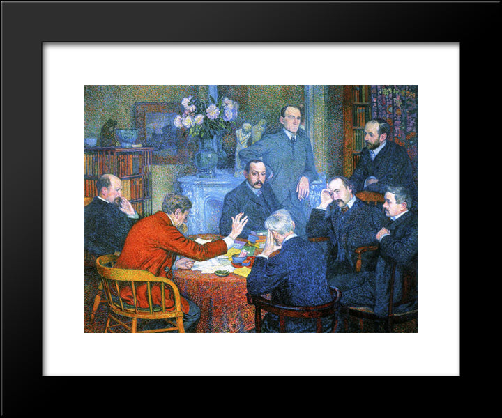 The Reading 20x24 Black Modern Wood Framed Art Print Poster by Rysselberghe, Theo van