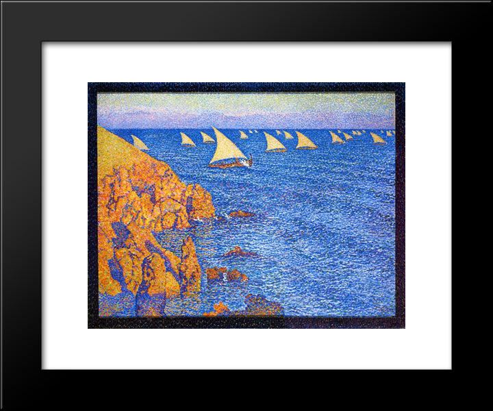 The Regata 20x24 Black Modern Wood Framed Art Print Poster by Rysselberghe, Theo van