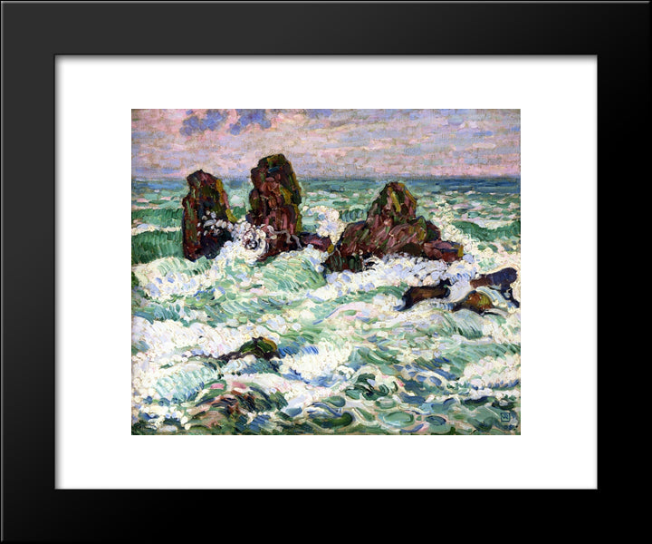 The Rocks 20x24 Black Modern Wood Framed Art Print Poster by Rysselberghe, Theo van