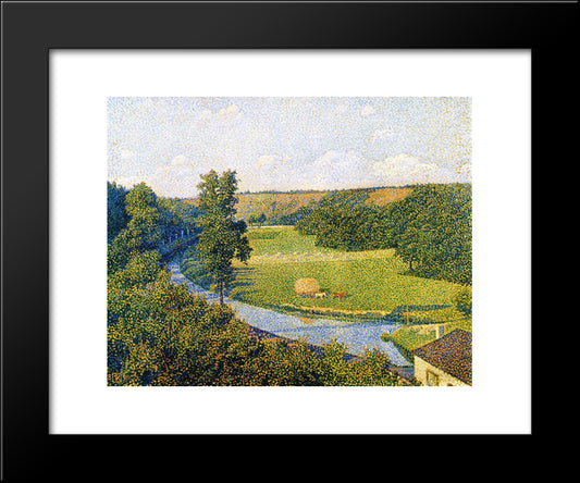 The Valley Of The Sambre 20x24 Black Modern Wood Framed Art Print Poster by Rysselberghe, Theo van