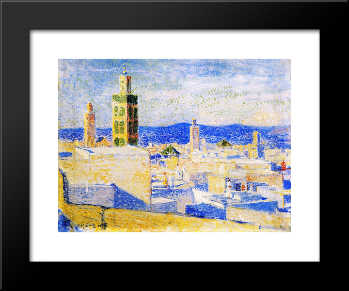 View Of Meknes 20x24 Black Modern Wood Framed Art Print Poster by Rysselberghe, Theo van