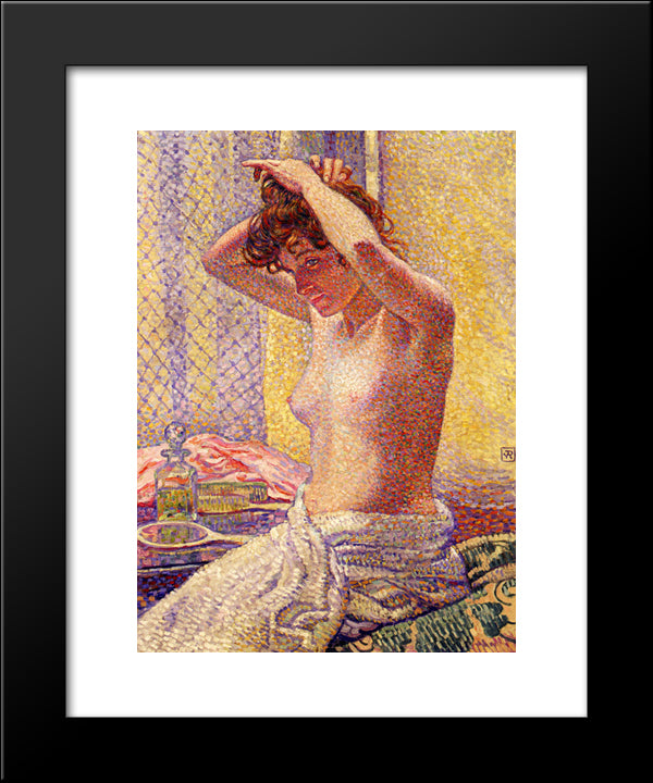 Woman At Her Toilette 20x24 Black Modern Wood Framed Art Print Poster by Rysselberghe, Theo van