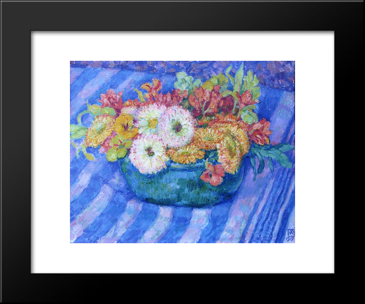 Yellow Bouquet 20x24 Black Modern Wood Framed Art Print Poster by Rysselberghe, Theo van