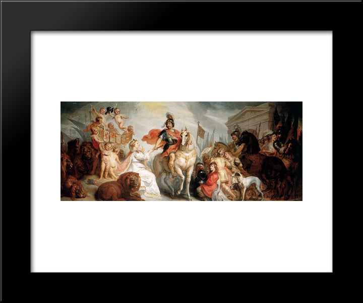 Dutch Virgin And Frederik 20x24 Black Modern Wood Framed Art Print Poster by Thulden, Theodoor van