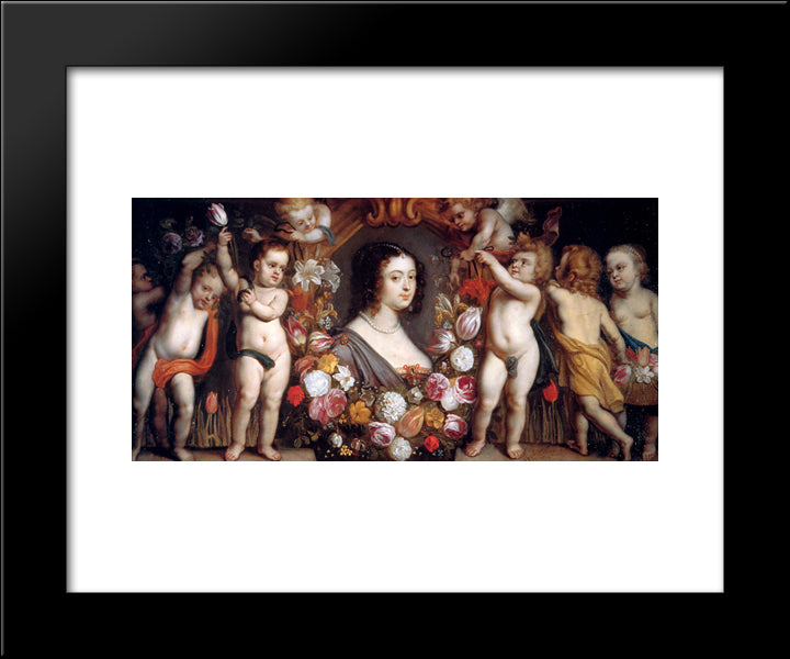 Francoise Van Bever 20x24 Black Modern Wood Framed Art Print Poster by Thulden, Theodoor van