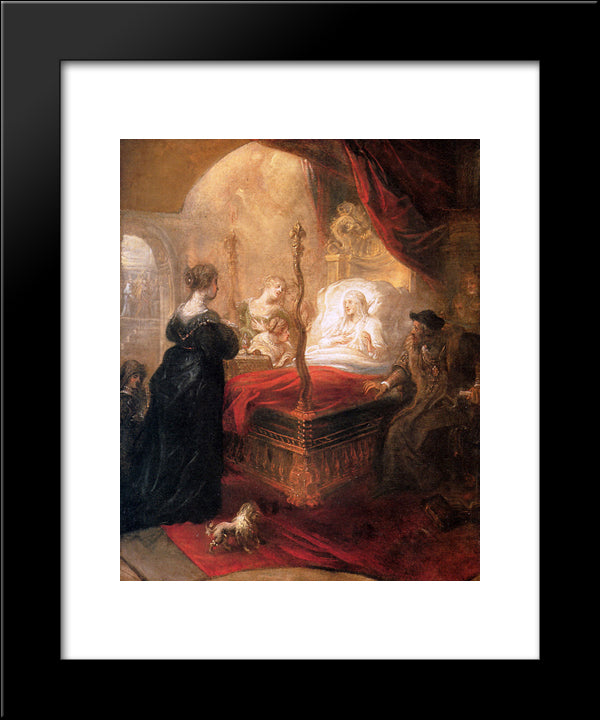 Holy Franciscus Announces Birth Of Son 20x24 Black Modern Wood Framed Art Print Poster by Thulden, Theodoor van
