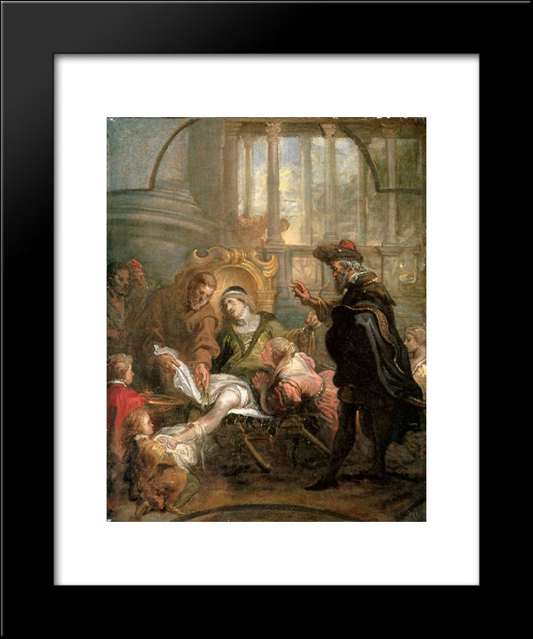 Holy Franciscus Heals Giovanni Di Carat 20x24 Black Modern Wood Framed Art Print Poster by Thulden, Theodoor van