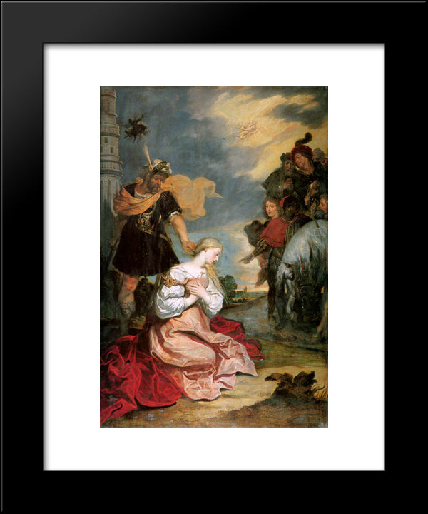 Marthyrship Of The Holy Barbara 20x24 Black Modern Wood Framed Art Print Poster by Thulden, Theodoor van