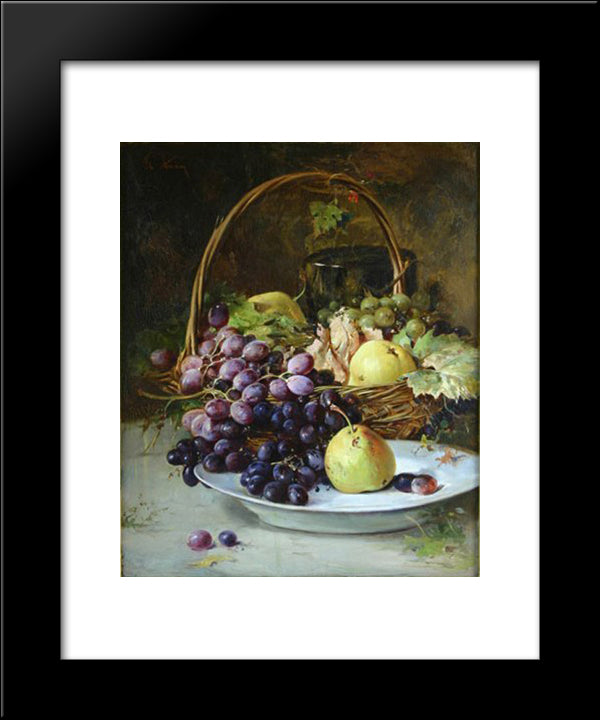 Fruit Basket 20x24 Black Modern Wood Framed Art Print Poster by Aman, Theodor