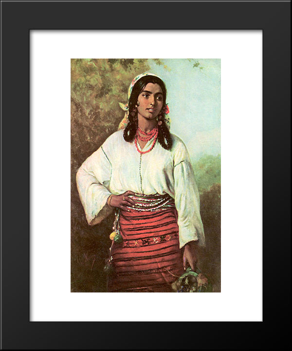 Gipsy Girl 20x24 Black Modern Wood Framed Art Print Poster by Aman, Theodor