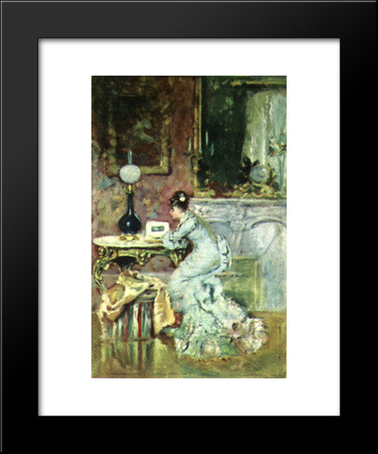 Looking In An Album 20x24 Black Modern Wood Framed Art Print Poster by Aman, Theodor