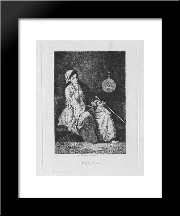 Odalisque 20x24 Black Modern Wood Framed Art Print Poster by Aman, Theodor