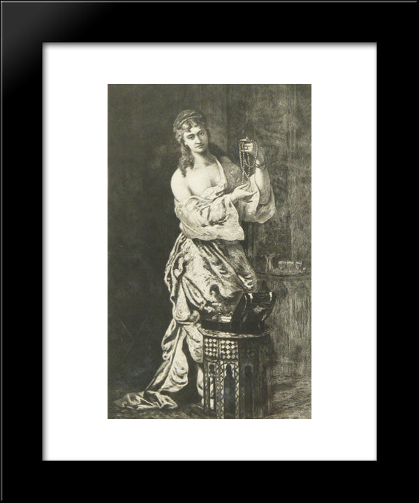 Odalisque With Pearls 20x24 Black Modern Wood Framed Art Print Poster by Aman, Theodor