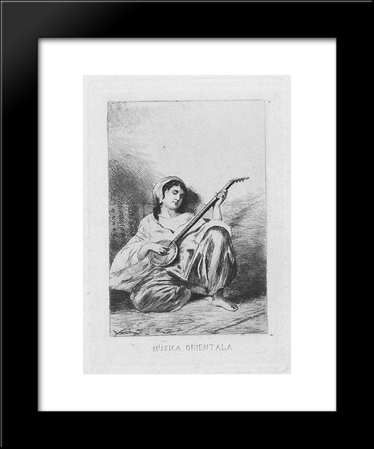 Oriental Music 20x24 Black Modern Wood Framed Art Print Poster by Aman, Theodor