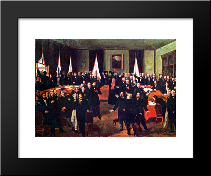 Proclaiming The Union 20x24 Black Modern Wood Framed Art Print Poster by Aman, Theodor