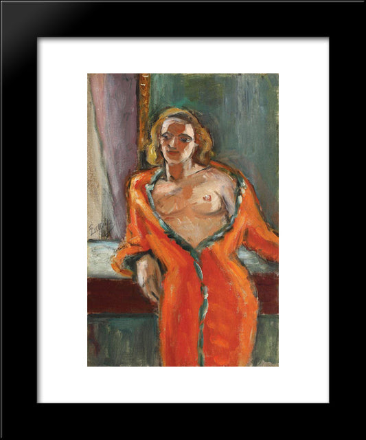 Orange Coat 20x24 Black Modern Wood Framed Art Print Poster by Pallady, Theodor