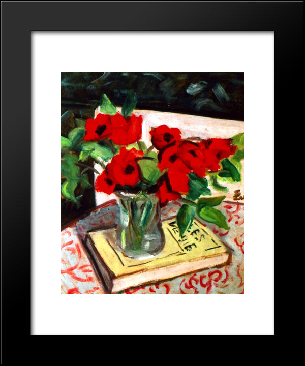 Red Flowers 20x24 Black Modern Wood Framed Art Print Poster by Pallady, Theodor