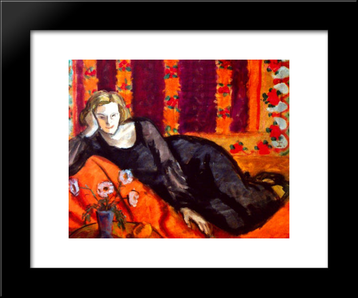 Woman In Black 20x24 Black Modern Wood Framed Art Print Poster by Pallady, Theodor
