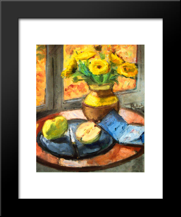Yellow Flowers 20x24 Black Modern Wood Framed Art Print Poster by Pallady, Theodor