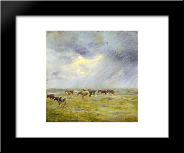 A Shower 20x24 Black Modern Wood Framed Art Print Poster by Philipsen, Theodor