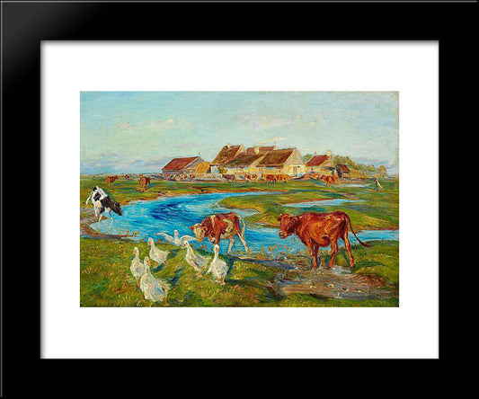 Homeward At Milking-Time. Evening. Saltholm 20x24 Black Modern Wood Framed Art Print Poster by Philipsen, Theodor