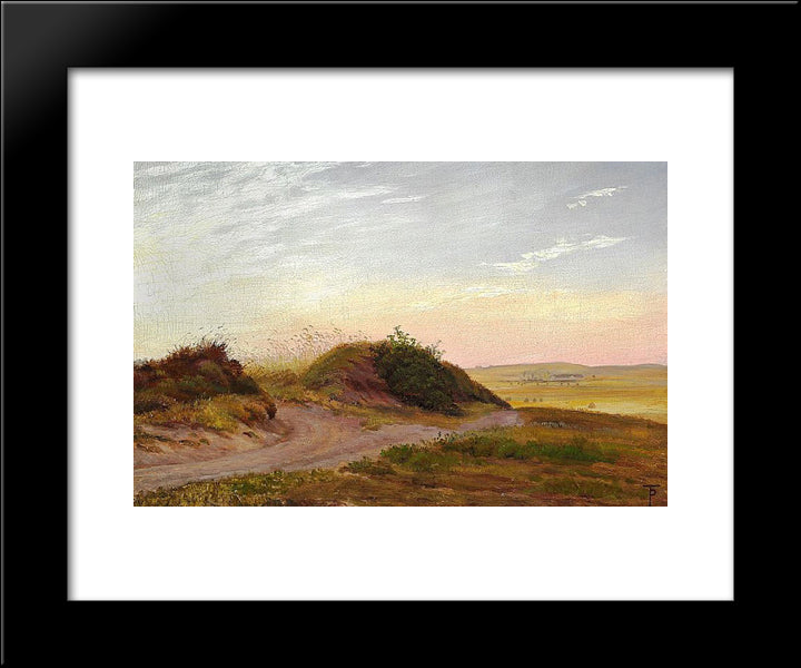 Jutlandic Heath Landscape 20x24 Black Modern Wood Framed Art Print Poster by Philipsen, Theodor