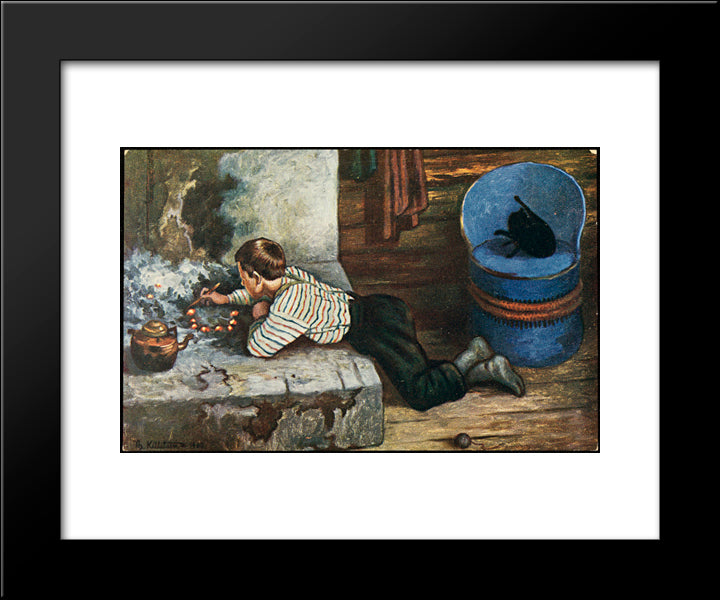 Askeladdens Adventure 20x24 Black Modern Wood Framed Art Print Poster by Kittelsen, Theodor Severin