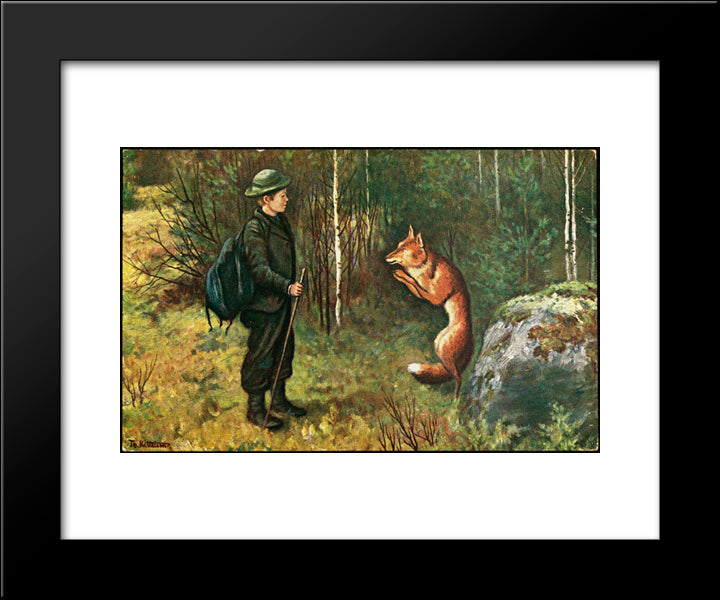 Askeladdens Adventure 20x24 Black Modern Wood Framed Art Print Poster by Kittelsen, Theodor Severin