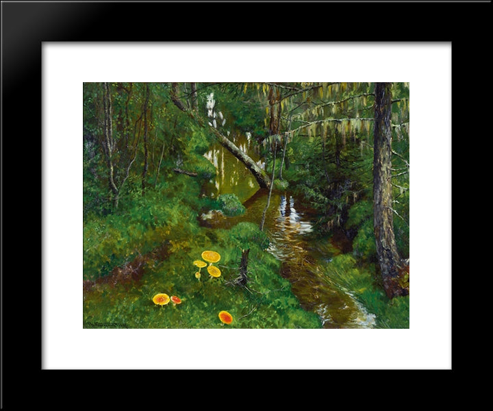 Baekken 20x24 Black Modern Wood Framed Art Print Poster by Kittelsen, Theodor Severin
