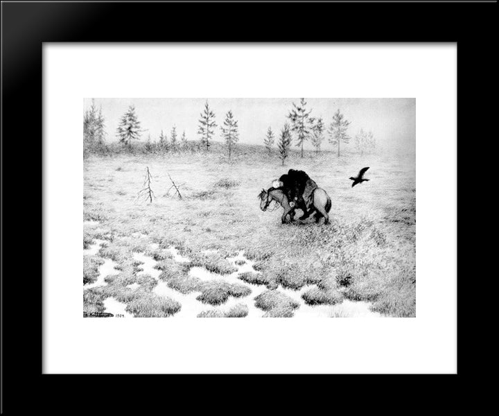 Black Death 20x24 Black Modern Wood Framed Art Print Poster by Kittelsen, Theodor Severin