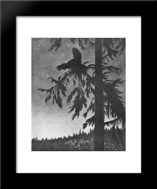 Black Grouse 20x24 Black Modern Wood Framed Art Print Poster by Kittelsen, Theodor Severin