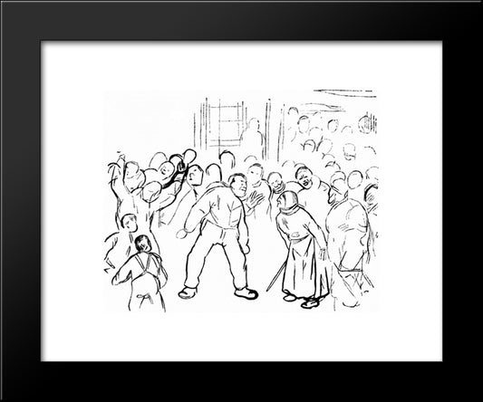Blacksmith And Aase 20x24 Black Modern Wood Framed Art Print Poster by Kittelsen, Theodor Severin