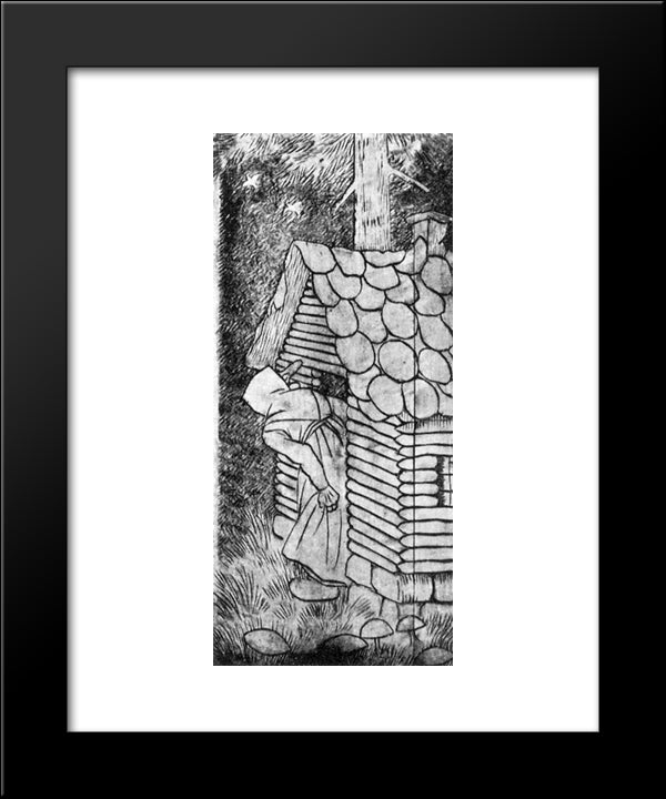 Bokskap 20x24 Black Modern Wood Framed Art Print Poster by Kittelsen, Theodor Severin