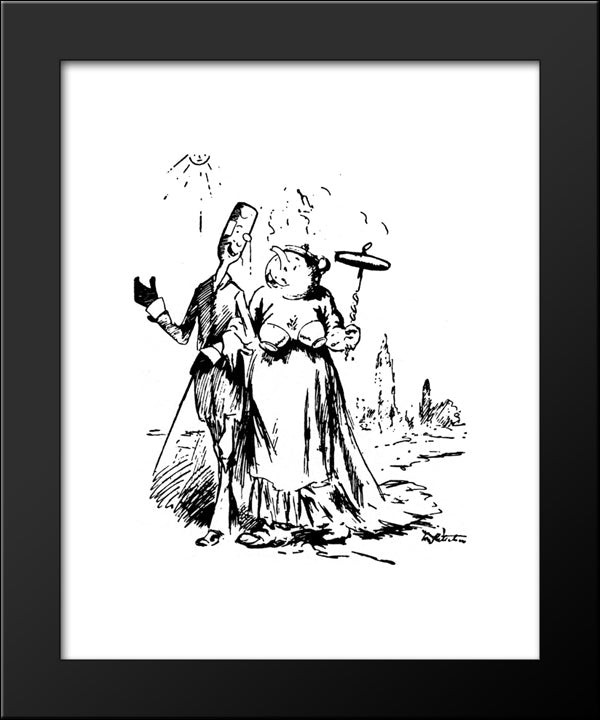 Couple 20x24 Black Modern Wood Framed Art Print Poster by Kittelsen, Theodor Severin