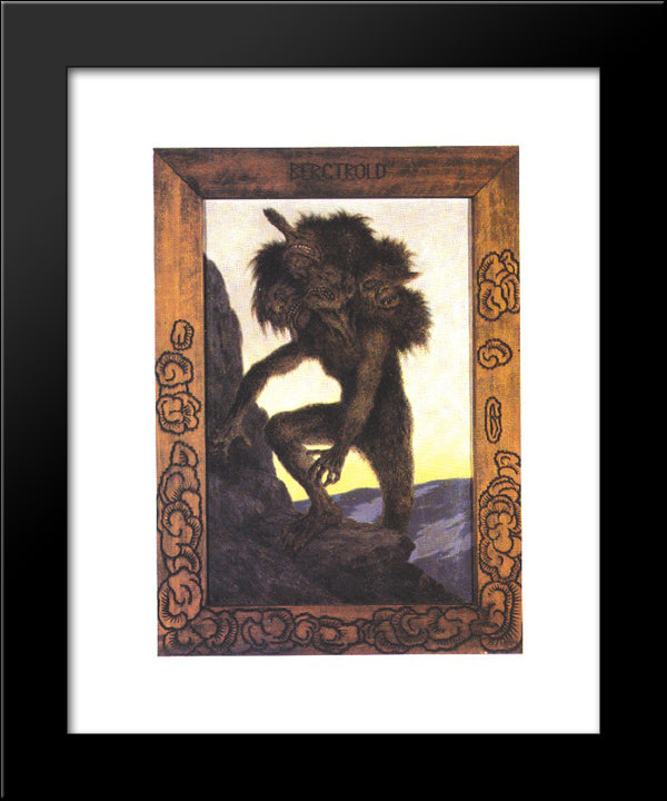 Det Doeende Bergtrollet 20x24 Black Modern Wood Framed Art Print Poster by Kittelsen, Theodor Severin
