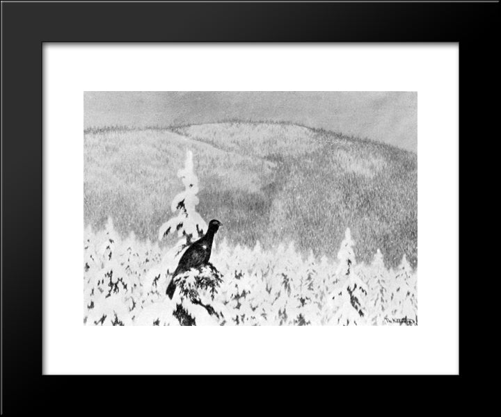 Det Sner Og Det Sner 20x24 Black Modern Wood Framed Art Print Poster by Kittelsen, Theodor Severin