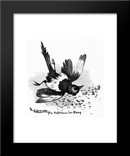 Doed Fugl 20x24 Black Modern Wood Framed Art Print Poster by Kittelsen, Theodor Severin